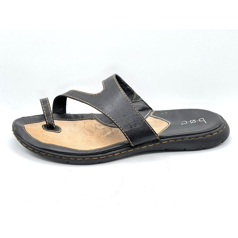 BOC Born Concept Black Thong Flip Flop Faux Leather Sandal Women's Size 10 M - Picture 5 of 11
